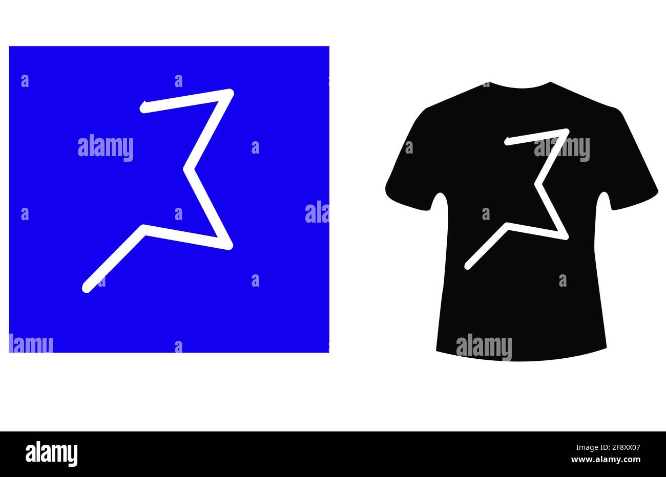 lancer le motif icon t shirt sur fond noir. blanc couleur étoile t t shirt design vector Banque D'Images