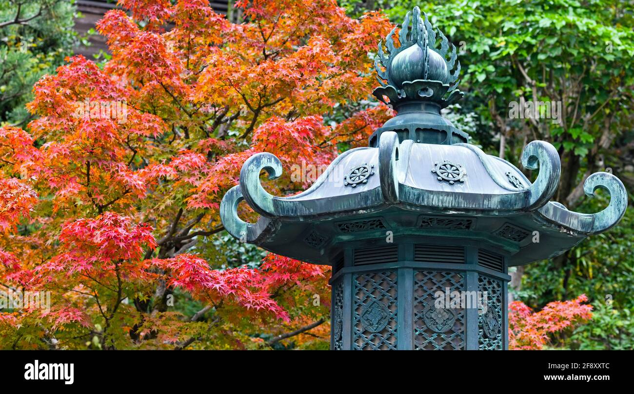Architecture de style japonais et couleurs d'automne, parc Maruyama, Gion, Kyoto, Japon Banque D'Images