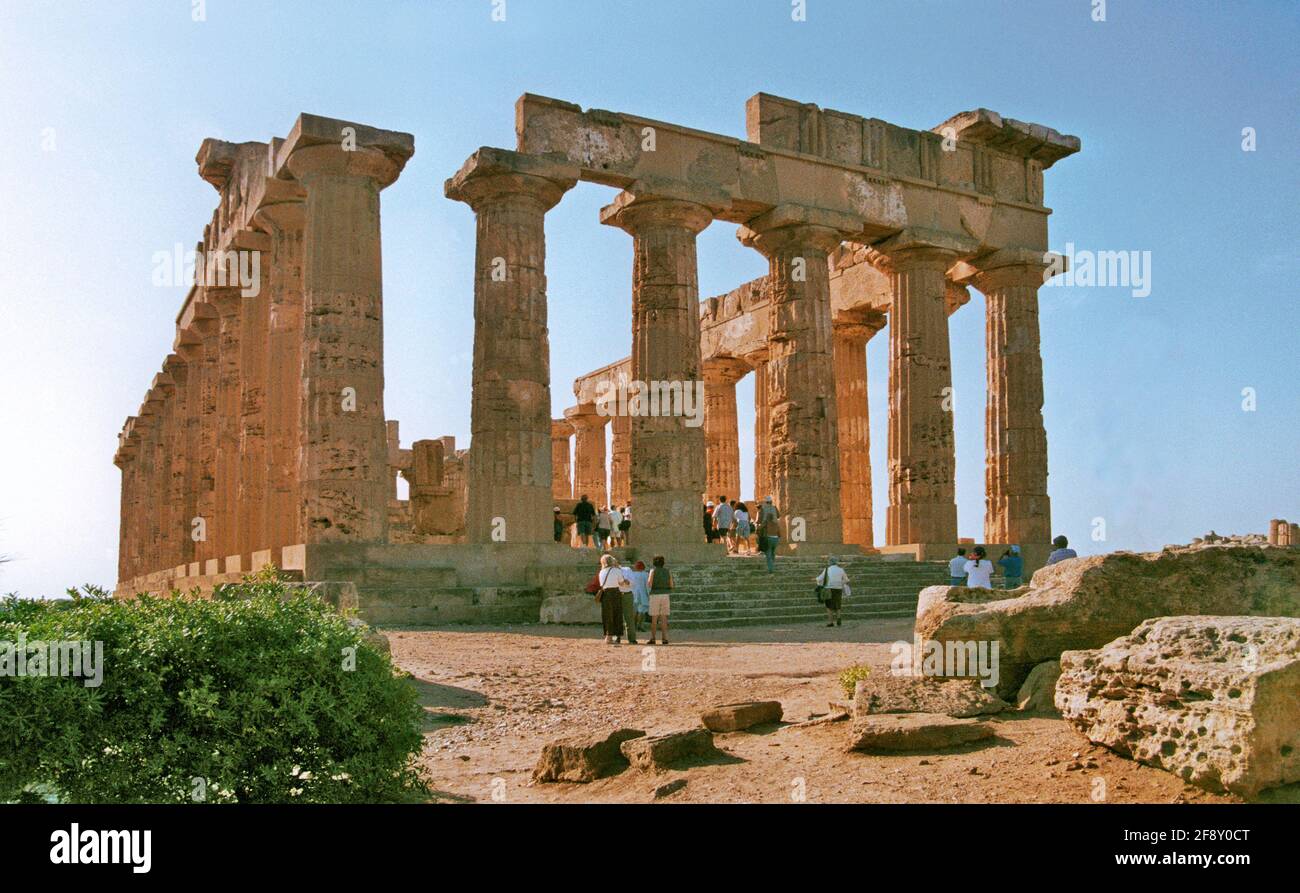 Selinunte.Temple E, également appelé le Temple de Hera. Banque D'Images