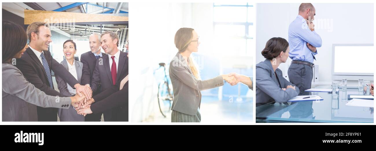 Des collègues en interaction les uns avec les autres Banque D'Images