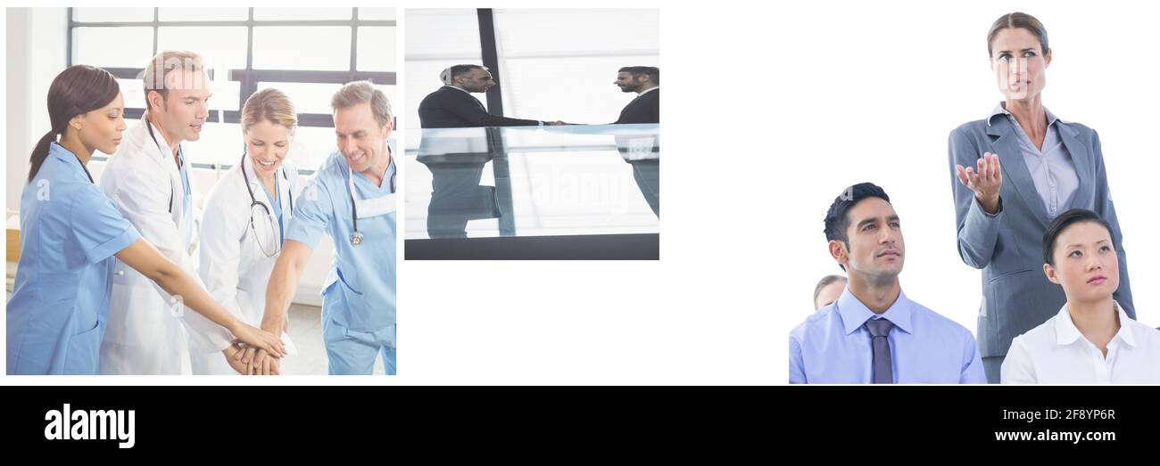 Des collègues en interaction les uns avec les autres Banque D'Images