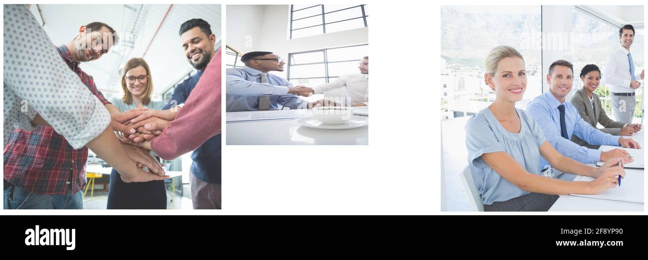 Des collègues en interaction les uns avec les autres Banque D'Images