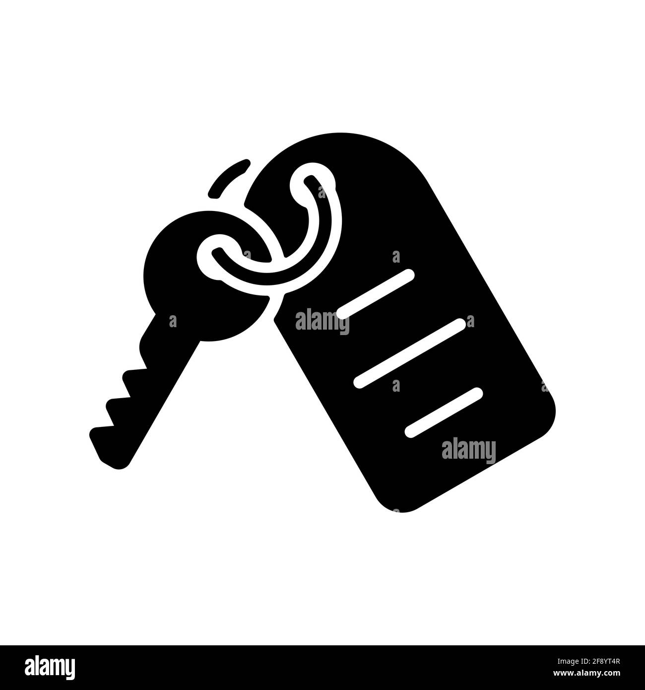 Clé de chambre d'hôtel avec icône de glyphe vecteur de nombre. Symbole graphique pour la conception, le logo, l'application, l'interface utilisateur du site Web et des applications de voyage et de tourisme Illustration de Vecteur