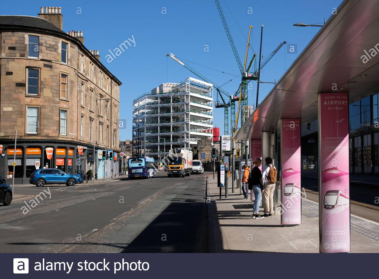 Réaménagement du site de Haymarket Gap, Haymarket Terrace, Édimbourg, Écosse Banque D'Images