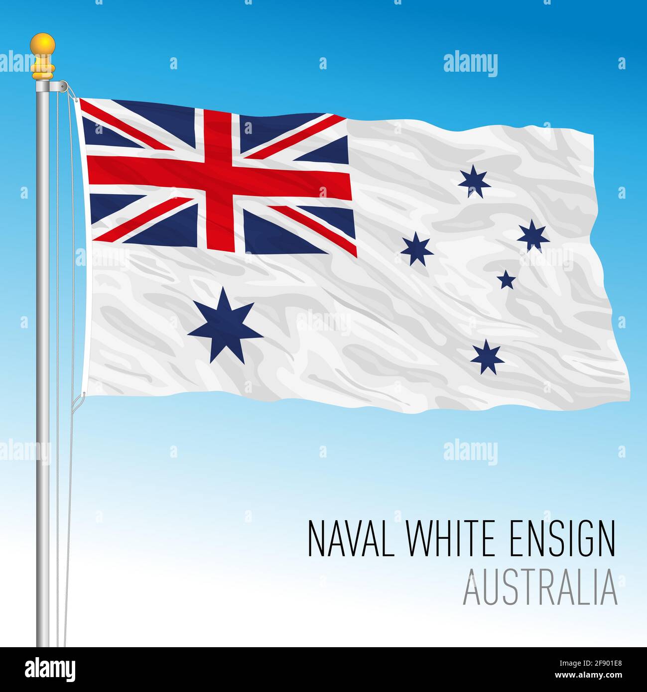 Australie drapeau Ensign blanc, bannière navale, Australie, pays océanien, illustration vectorielle Illustration de Vecteur