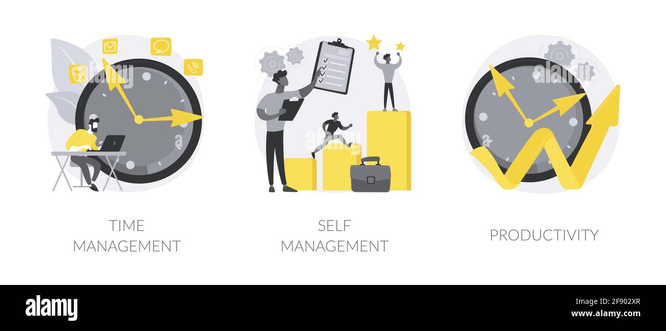 Illustrations vectorielles abstraites de logiciels de productivité. Illustration de Vecteur