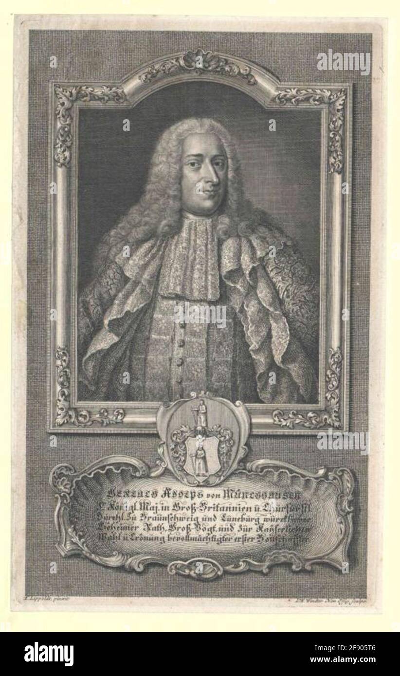 Münchhausen, Gerlach Adolf Freiherr von Stecher: Wintter, Johann Wilhelmdatierung: 1711 / 1765Genesis Factable: Nuremberg Banque D'Images