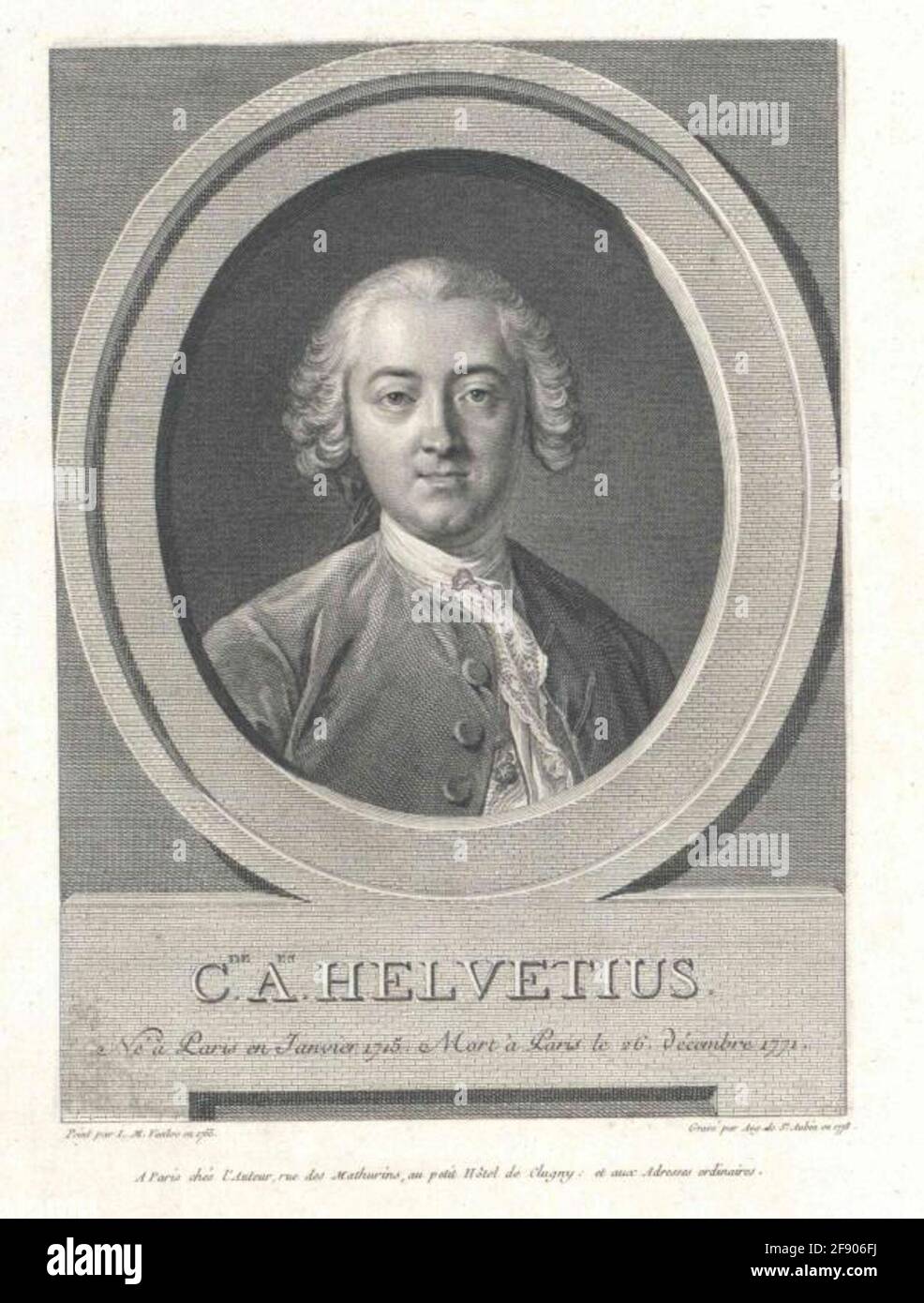 Helvetius, Claude Adrien Stecher: Saint-Aubin, Augustin Deverleger: Saint-Aubin, Augustin Deverlagsort: Paris Banque D'Images