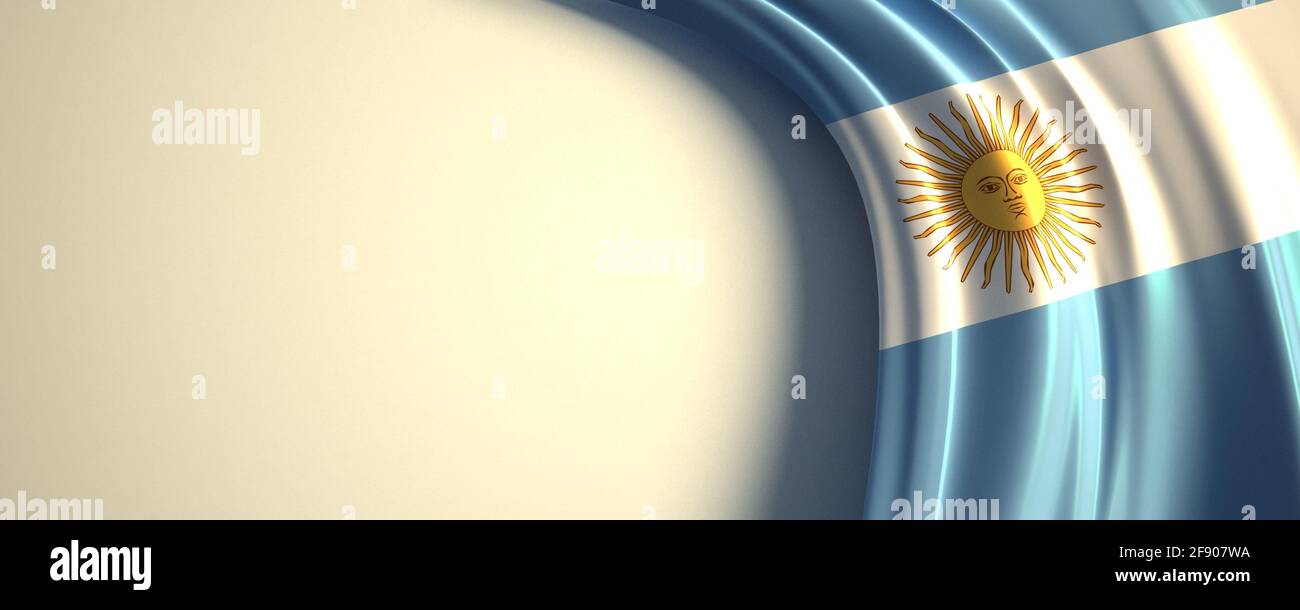 Drapeau de l'Argentine. illustration 3d du drapeau national agité avec un espace de copie. Drapeau des pays d'Amérique latine. Banque D'Images