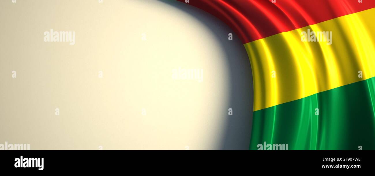 Drapeau de la Bolivie. illustration 3d du drapeau national agité avec un espace de copie. Drapeau des pays d'Amérique latine. Banque D'Images