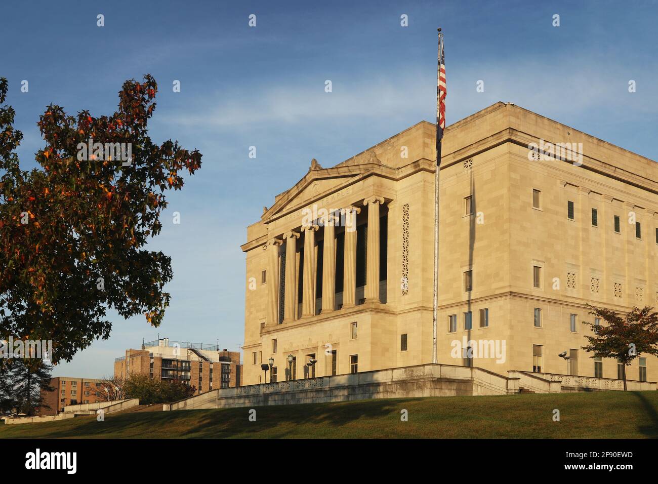 Temple maçonnique, Dayton, Ohio. ÉTATS-UNIS. Architecture grecque. Banque D'Images