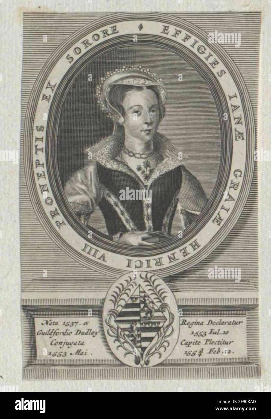 Gray, Lady Jane Éditeur: Chiswell, Richardstecher: White, Robert (1645) Édition Tri: London Banque D'Images