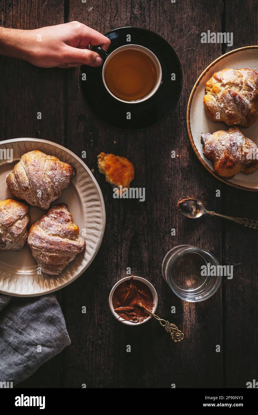 Croissants pour le petit-déjeuner Banque D'Images