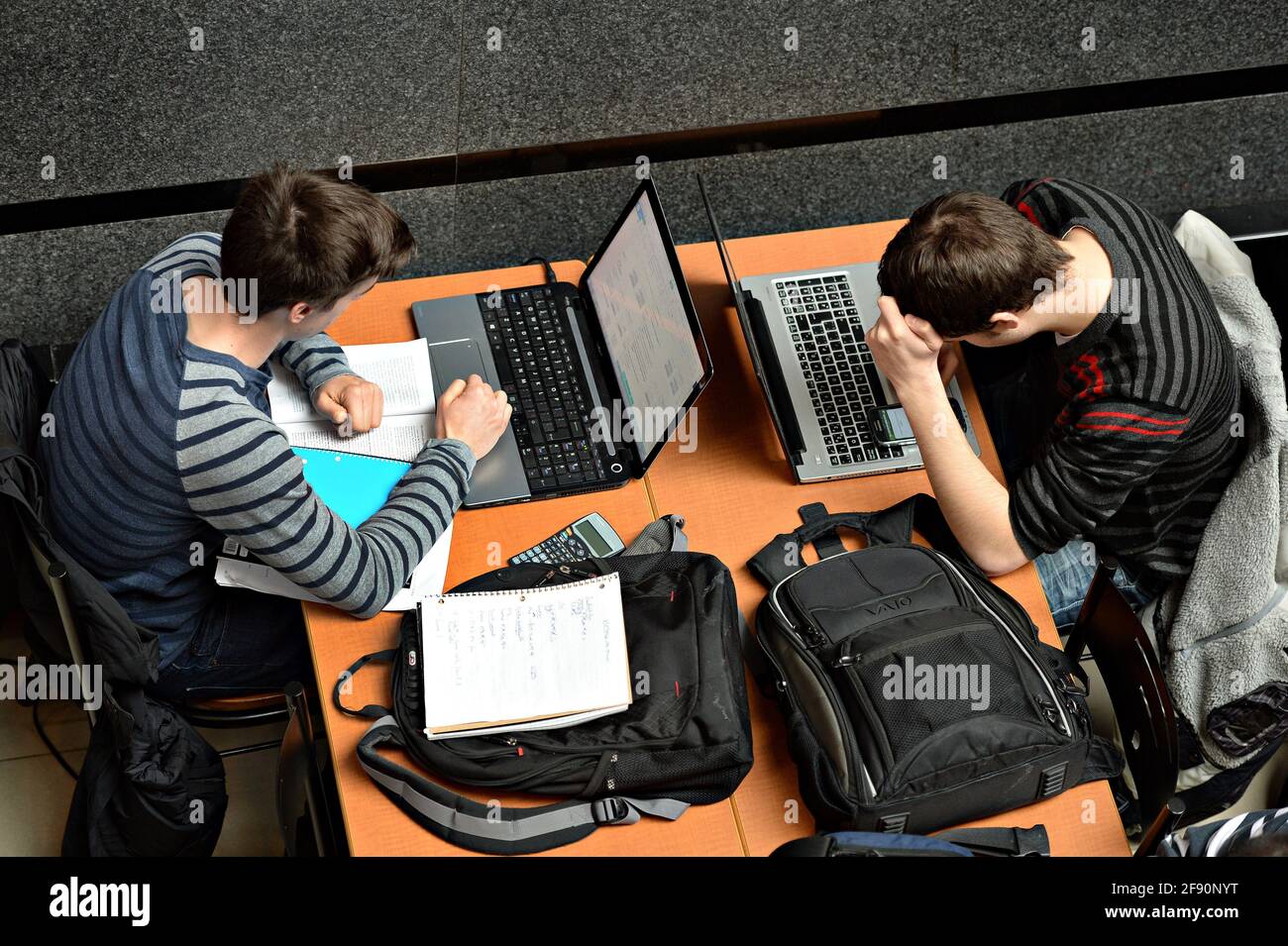 Les étudiants font leur travail à domicile sur ordinateur Banque D'Images