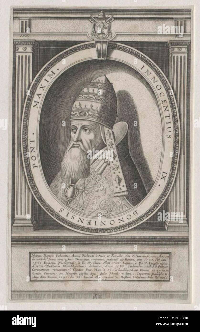 Innocentz IX., Papa Editeur: Heyden, Christoph van der Stecher: Hulsen, Friedrich Vanverlaysort: Strasbourg Banque D'Images