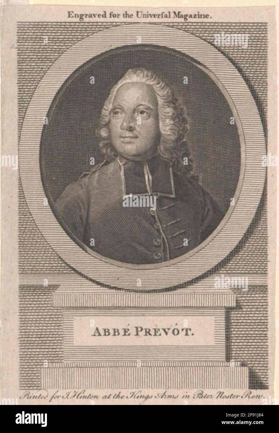 Prévost des exilés, Antoine François. Banque D'Images