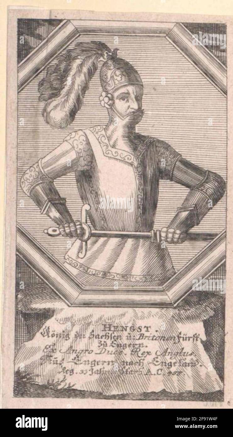 Hengist, roi des Saxons. Banque D'Images