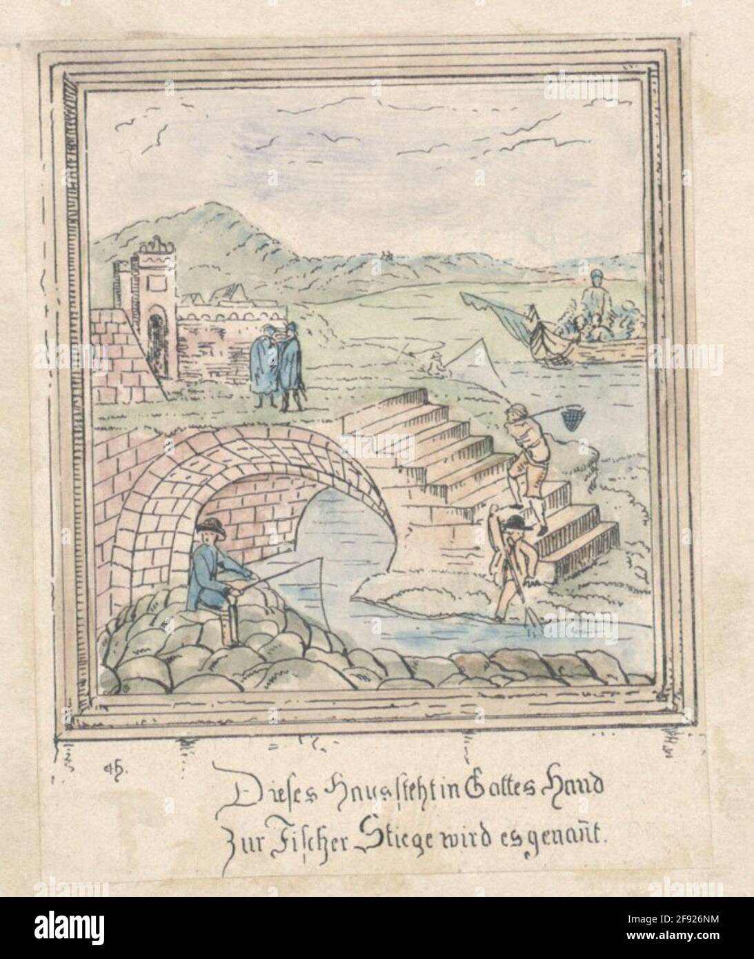 Une maison signe d'une maison sur les étoiles de pêche désignation de la photo: Cette maison se tient dans la main de Dieu, aux escaliers de pêcheur est appelé Banque D'Images