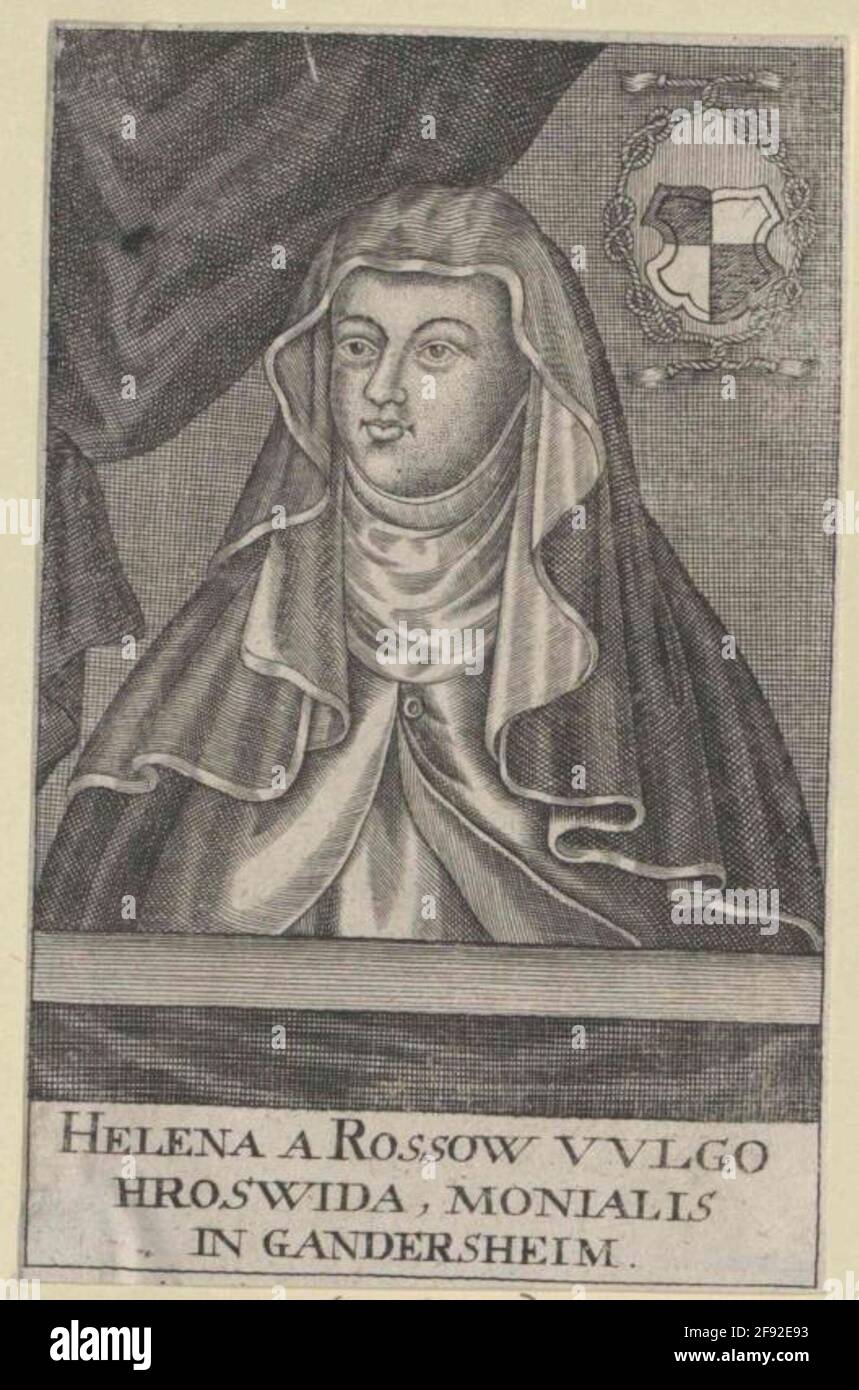 Roswitha von Gandersheim Editeur: Brown, Johann Friedrich (héritiers) Editeur: Leipzig Banque D'Images