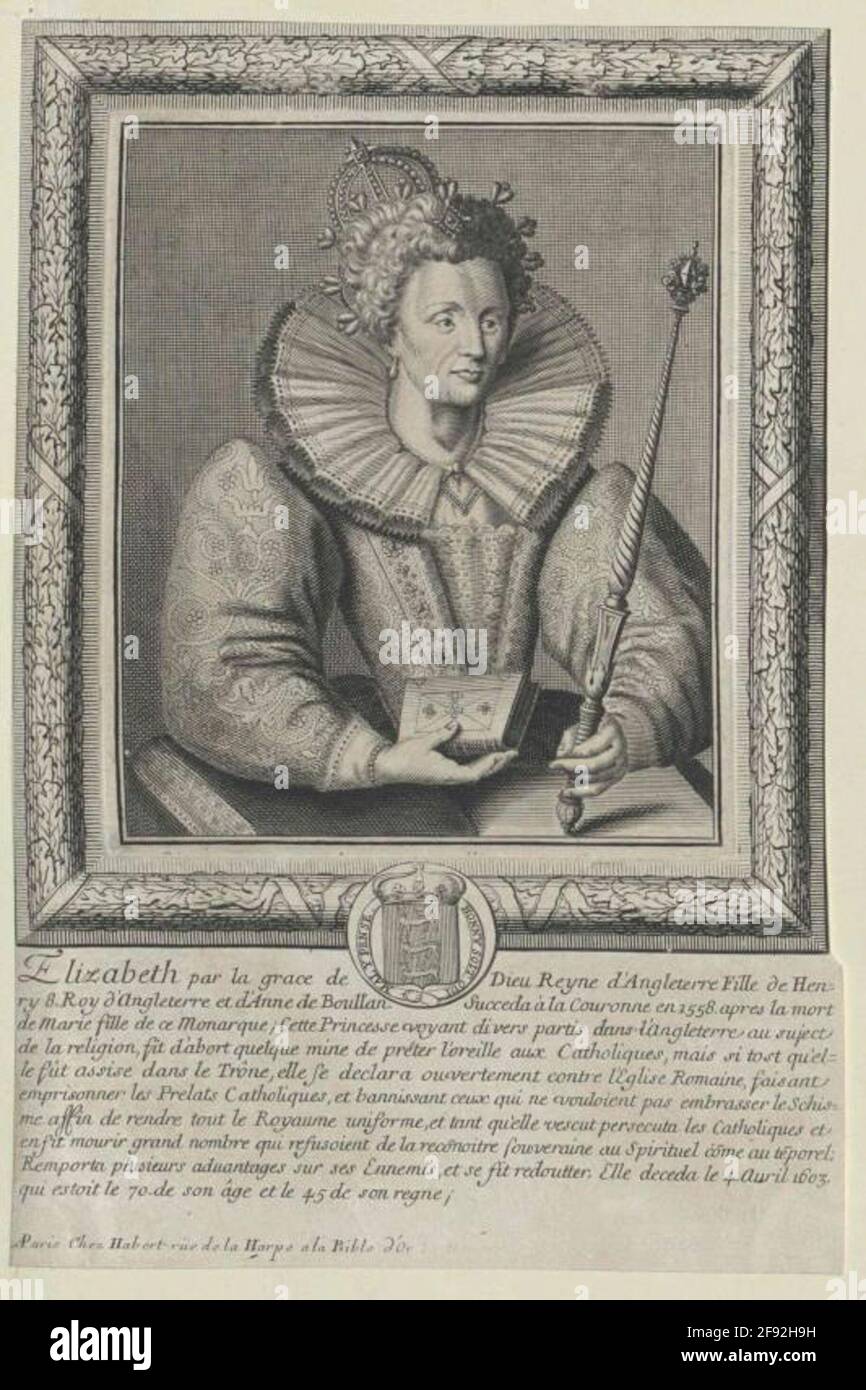 Elisabeth I, reine d'Angleterre. Banque D'Images