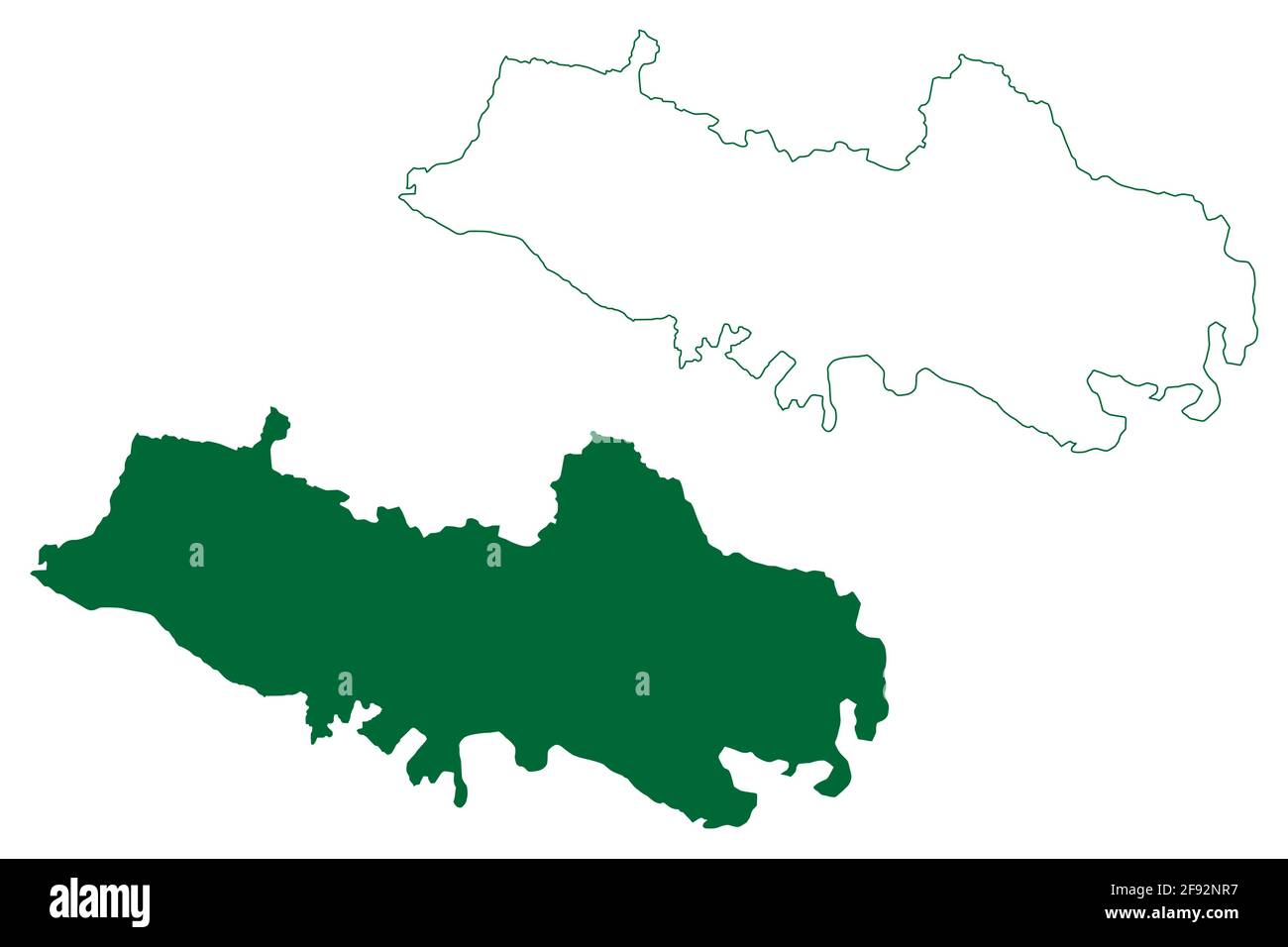 District de Jamtara (État de Jharkhand, République de l'Inde, Division de Santhal Pargana) carte illustration vectorielle, scribble croquis carte de Jamtara Illustration de Vecteur