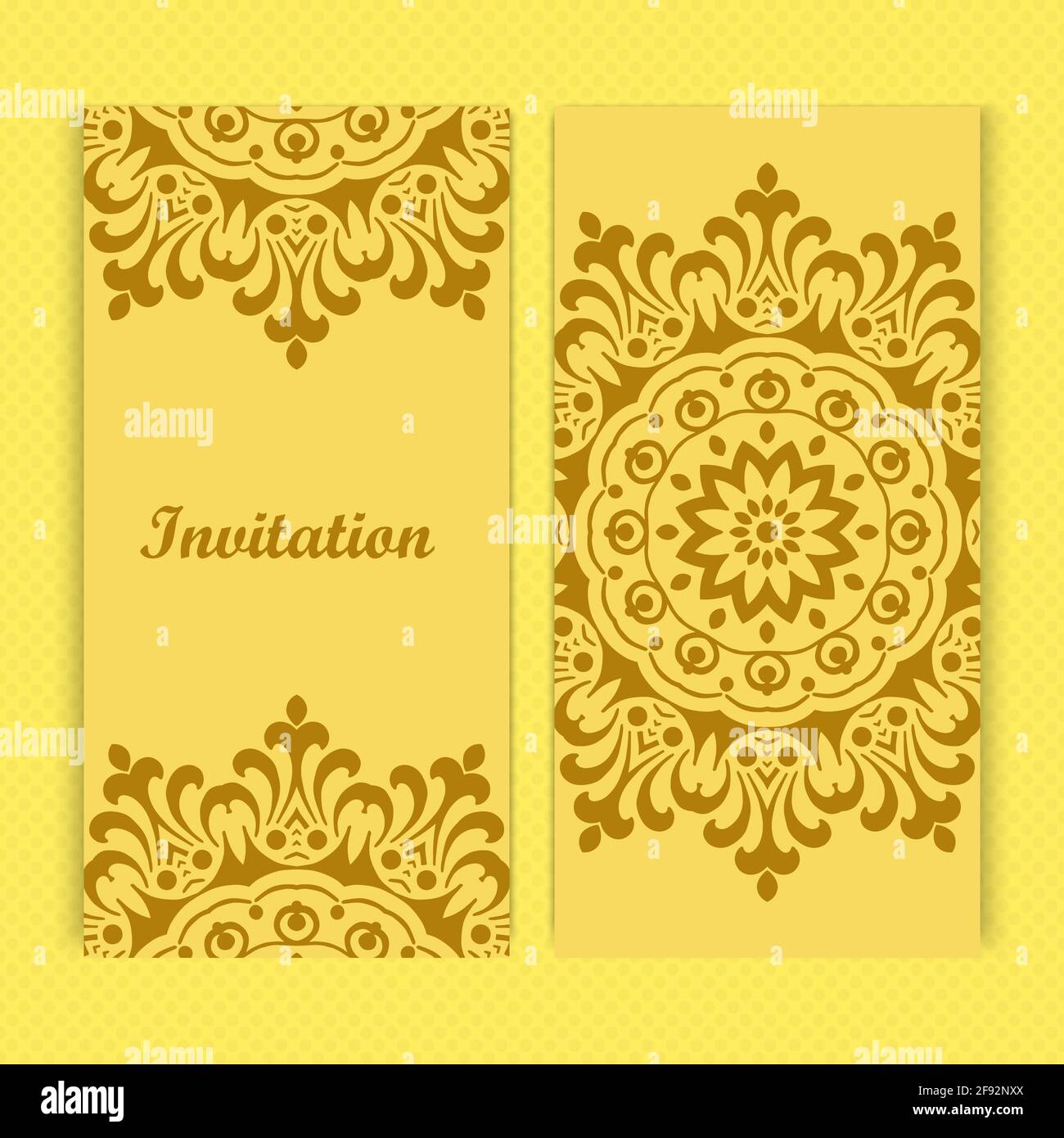 Mandala carte d'invitation design.modèle de carte florale design.carte d'invitation à la date ornée. Illustration de Vecteur