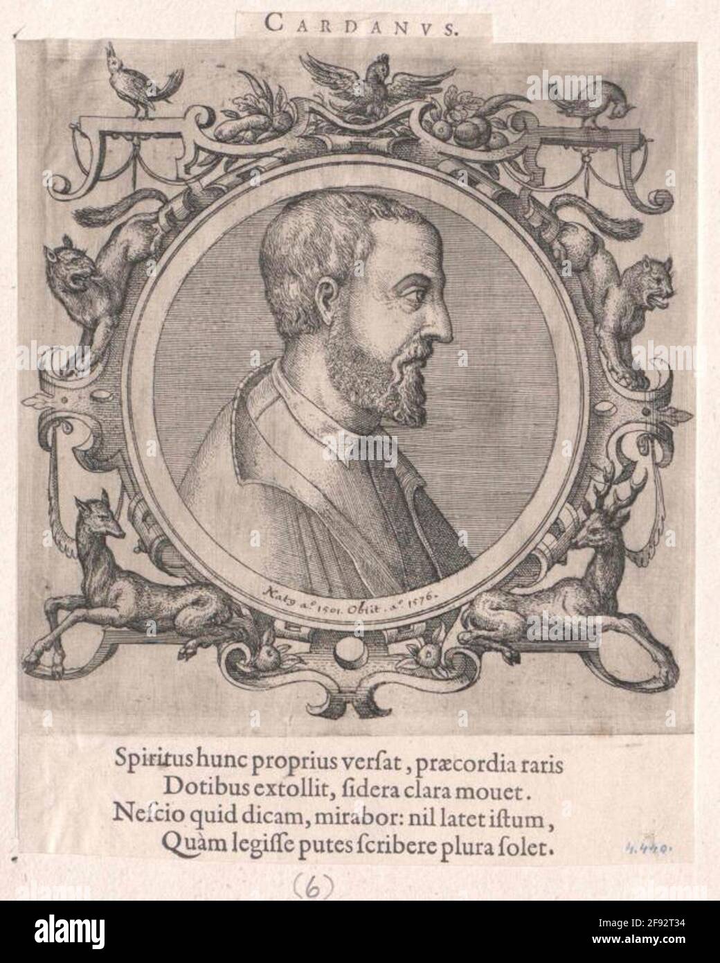 Cardano, Girolamo. Banque D'Images