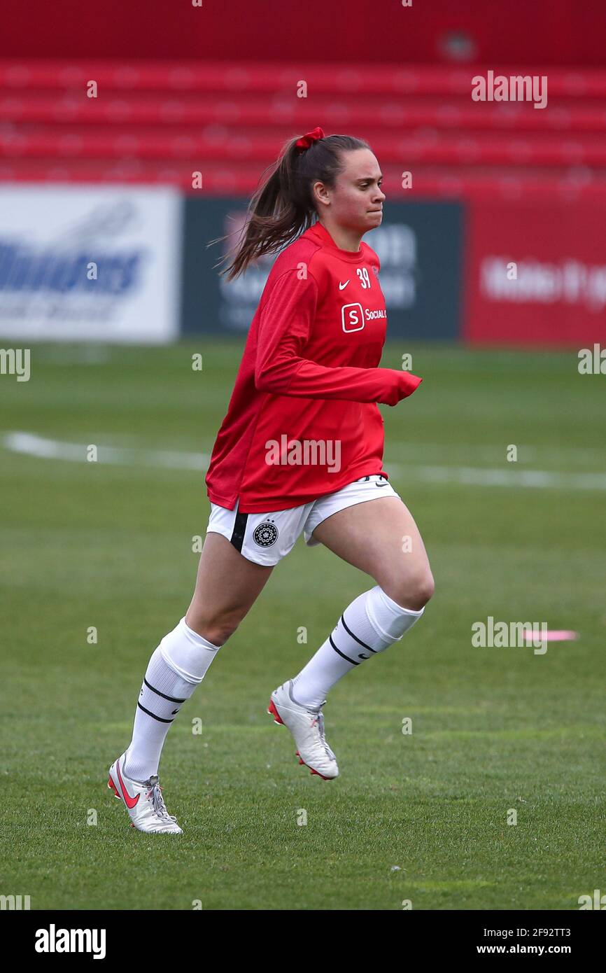 Le défenseur du Portland Thorns FC Meaghan Nally (39 ans) avant un match de la NWSL au Seat Geek Stadium, jeudi avril. 15 janvier 2021, à Bridgeview, Illinois. Portland a battu Chicago 1-0 (Melissa Tamez/image of Sport) Banque D'Images