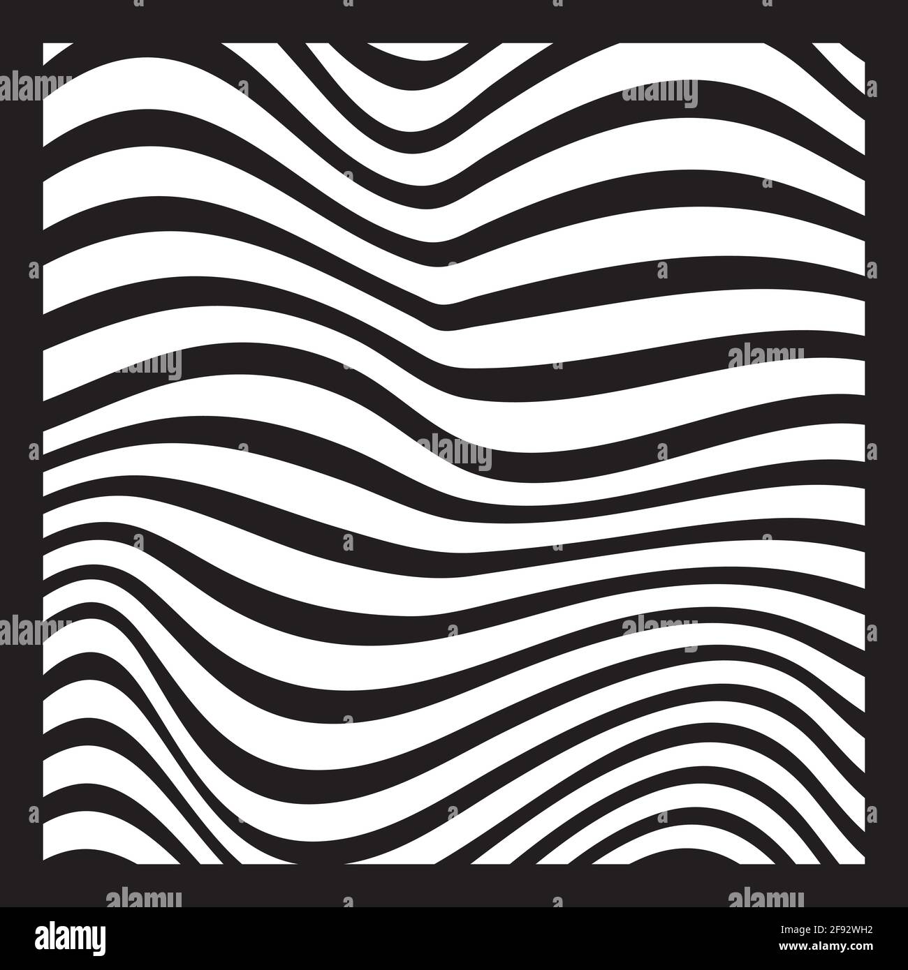 Résumé arrière-plan géométrique des vagues fluides avec motif de surface à rayures tendance - Noir et blanc, volutes vectorielles Illustration de Vecteur