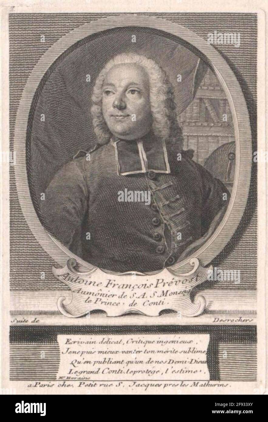 Prévost des exilés, Antoine François. Banque D'Images