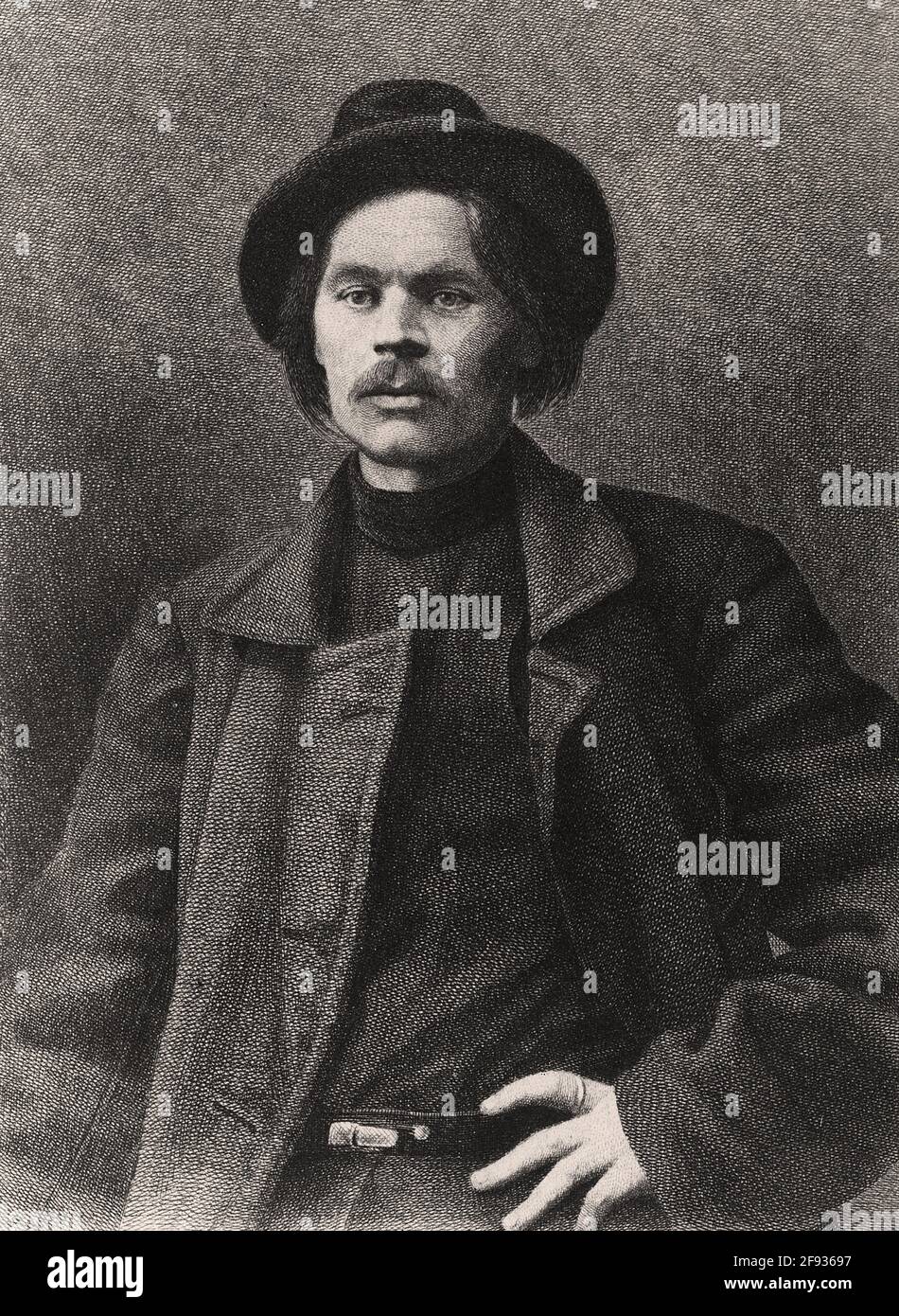 Portrait de Maxim Gorky, écrivain russe et soviétique Banque D'Images