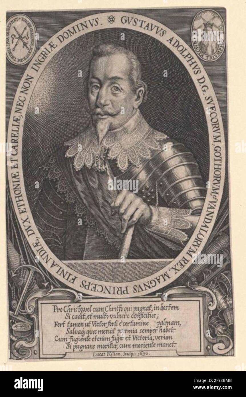 Gustav II Adolf, roi de Suède Stecher: Kilian, Lucas Banque D'Images