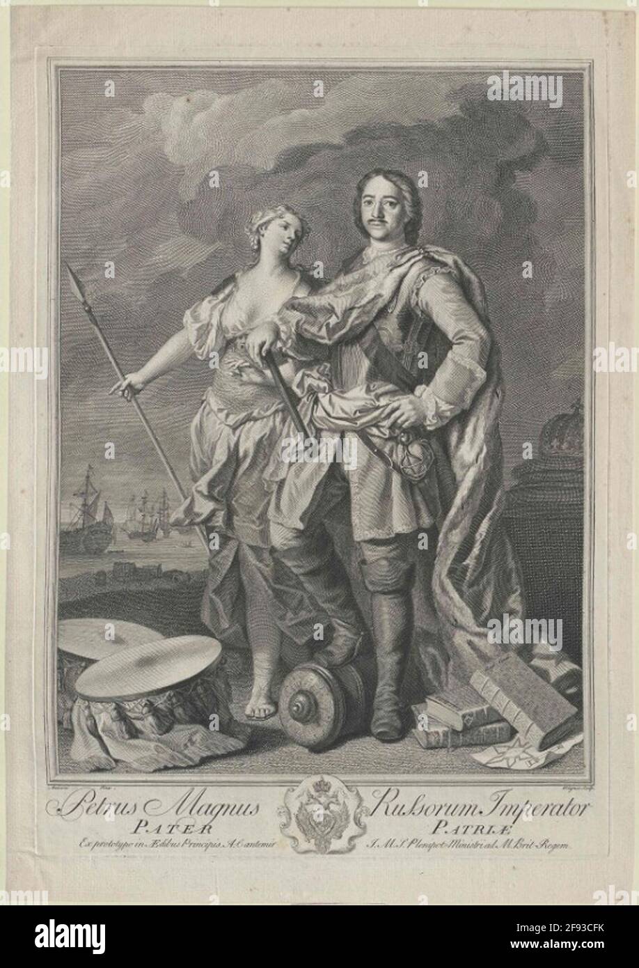 Pierre I le Grand, empereur de Russie. Banque D'Images