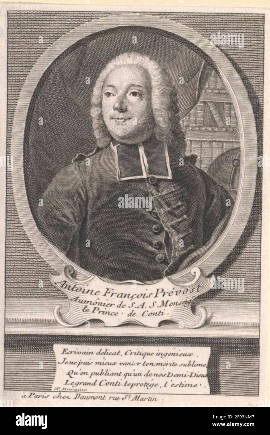 Prévost des exilés, Antoine François. Banque D'Images