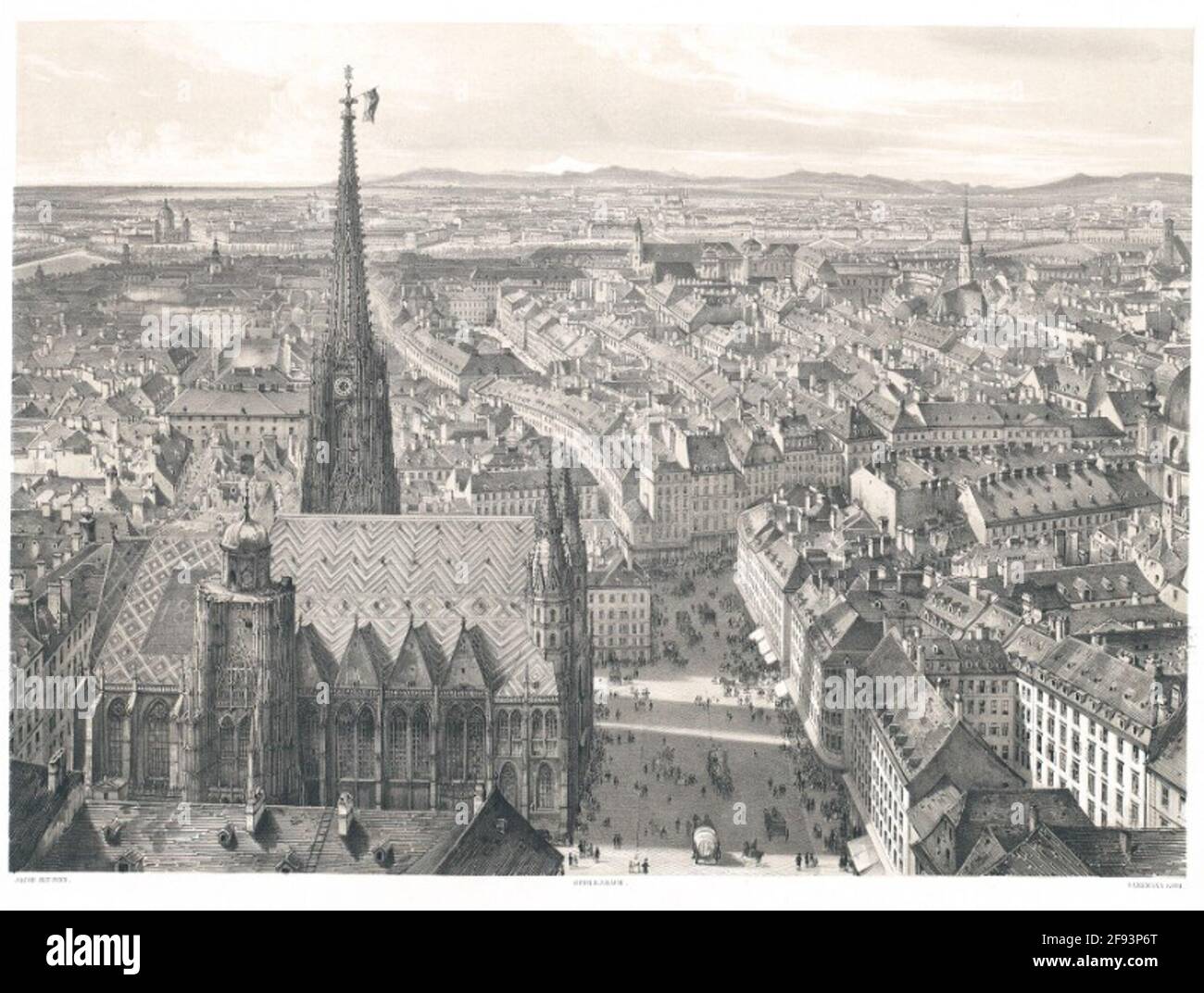Vienne vue depuis le ballon - depuis le nord-est. Banque D'Images