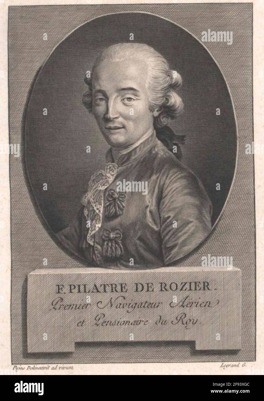 Pilatre de Rozier, Jean François. Banque D'Images