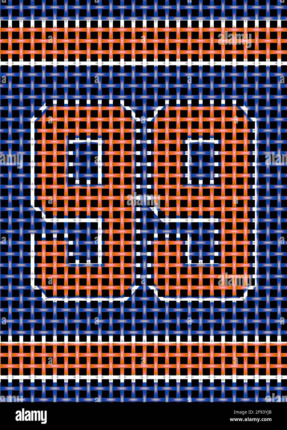 Panneau en jersey sport texturisé numéro 99 bleu et orange Banque D'Images