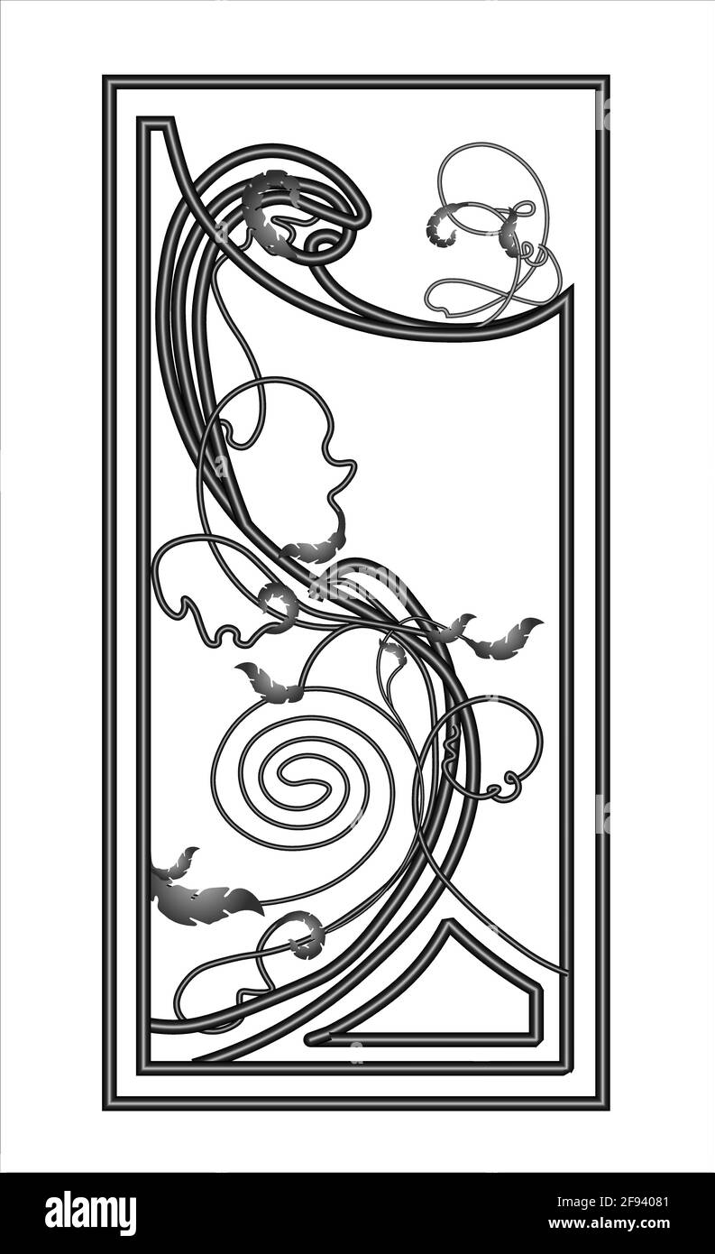 Esquisse d'une clôture ou d'une clôture en fer forgé. Modèle dessiné à la main d'un produit forgé. Forgeage artistique. Clôture de jardin en métal. Illustration vectorielle. Illustration de Vecteur