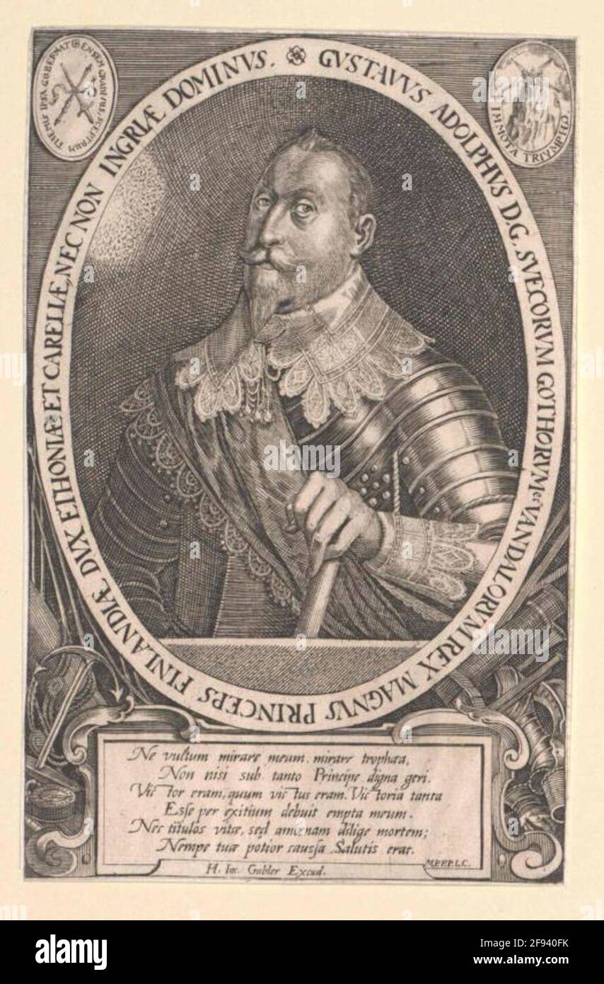 Gustav II Adolf, roi de Suède Stecher: Gabler, Johann Jacob Banque D'Images