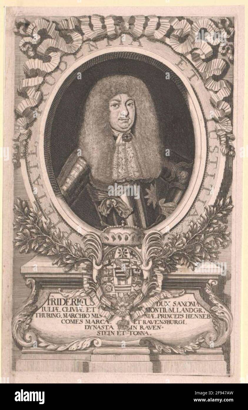 Friedrich I, duc de Sachsen-Gotha Stecher: Kilian, Wolfgang Philippverlag: Grosse, Henning IV (héritiers) Editeur: Leipzig Banque D'Images