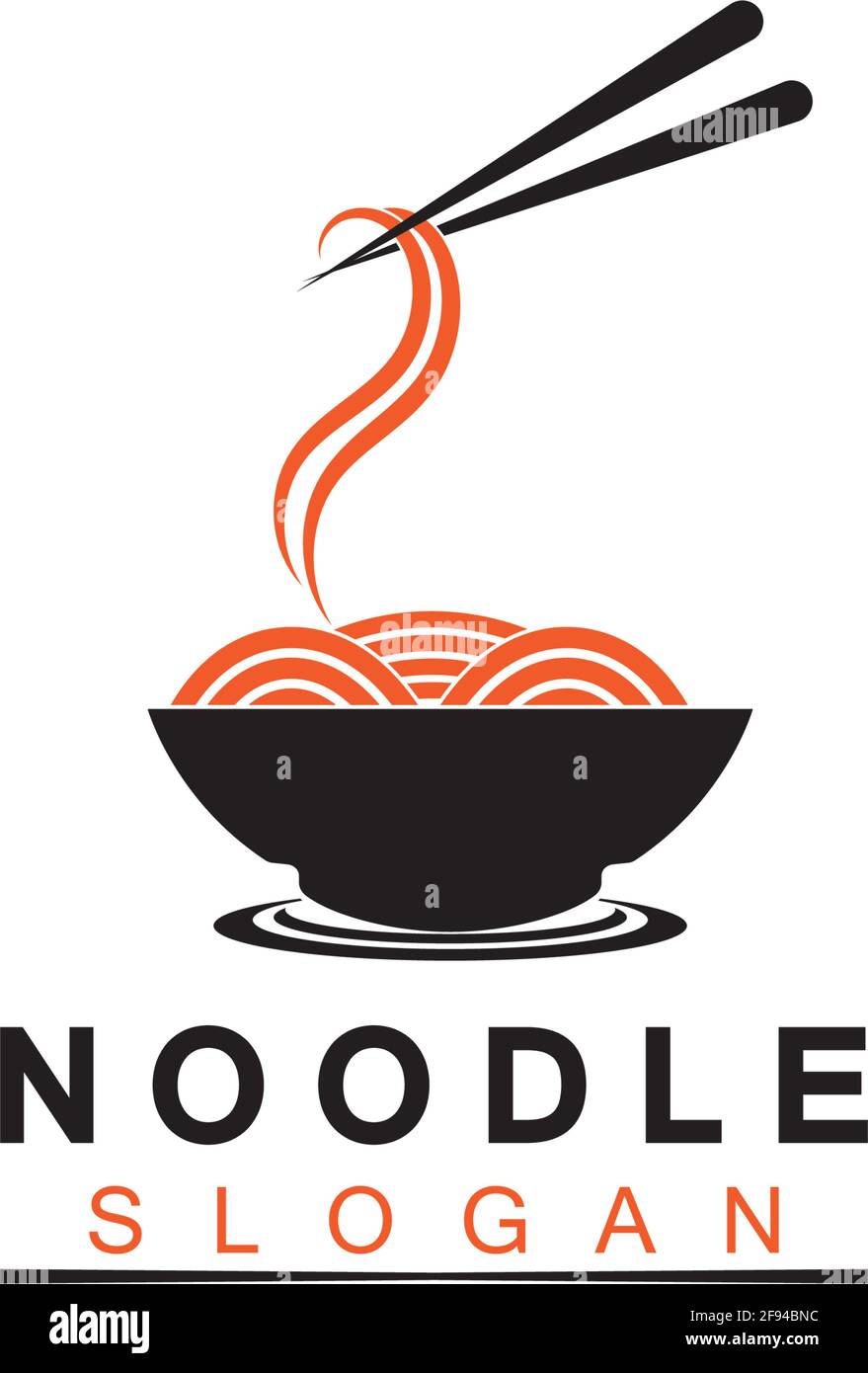 Logo de nouilles Vector icône modèle de conception de la lustration.adapté à toutes les affaires liées au ramen, nouilles, fast-food restaurants, cuisine coréenne, japonais Illustration de Vecteur