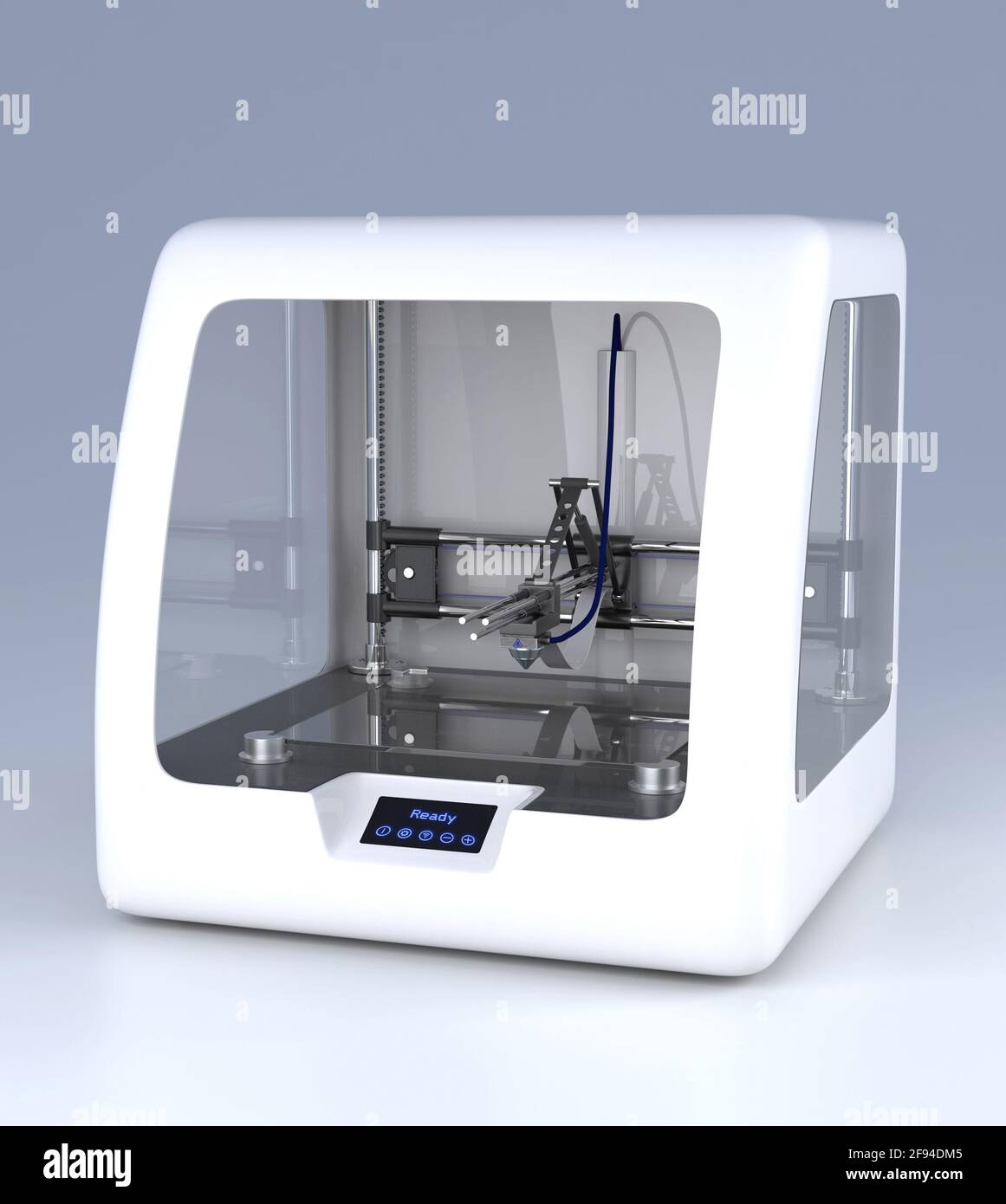 Prototype de modèle d'imprimante 3D, illustration de la technologie d'impression moderne Banque D'Images