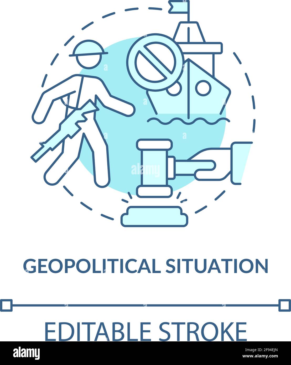 Icône de concept de situation géopolitique Illustration de Vecteur