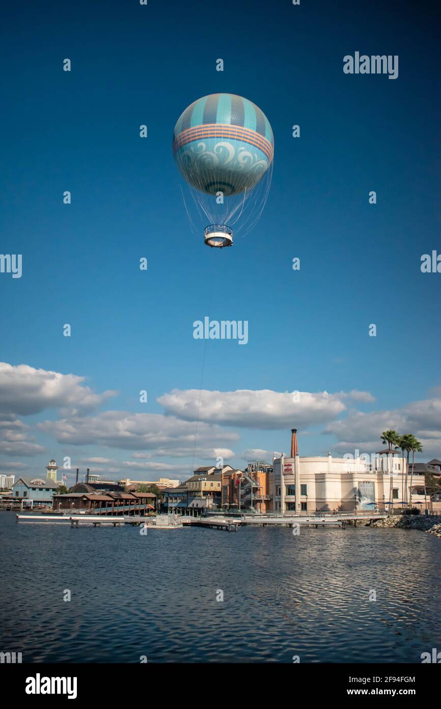 Orlando, Floride. 13 octobre 2020. Vue de dessus du ballon d'air chaud à Disney Springs (60) Banque D'Images