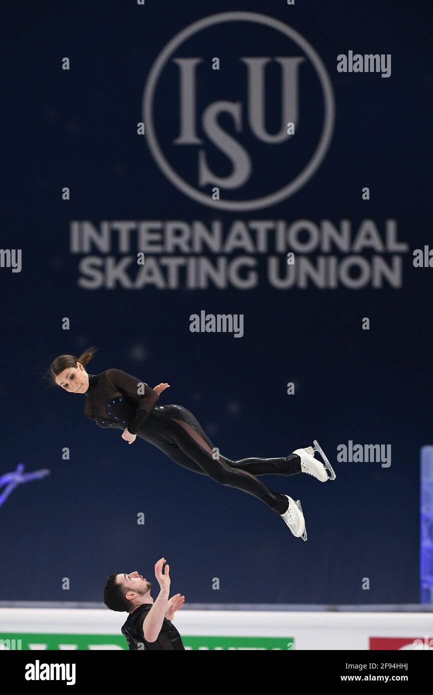 Annika HOCKE & Robert KUNKEL GER, au cours du programme de paires courtes aux Championnats du monde de patinage artistique 2021 de l'UIP à Ericsson Globe, le 24 mars 2021 à Stockholm, Suède. Credit: Raniero Corbelletti/AFLO/Alay Live News Banque D'Images