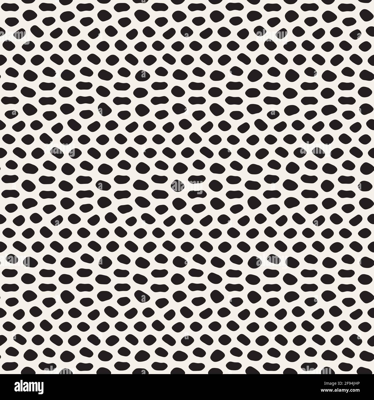 Motif vectoriel tendance sans couture. Texture de formes organiques monochromes. Arrière-plan abstrait aux lignes arrondies. Illustration de Vecteur