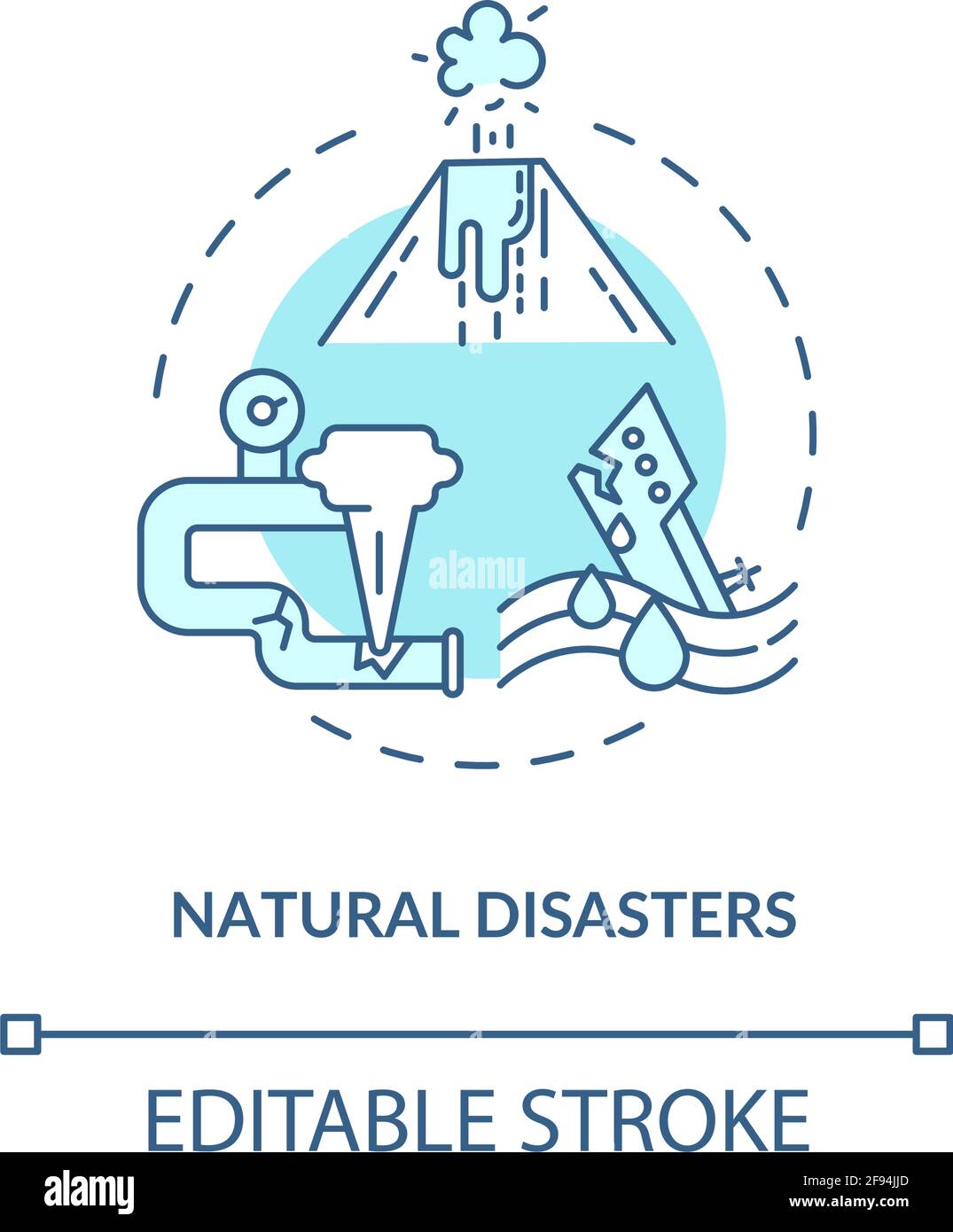 Icône de concept de catastrophes naturelles Illustration de Vecteur