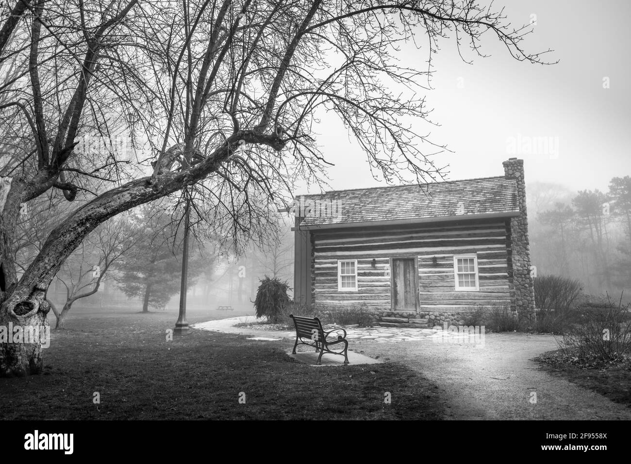 Maison en rondins en position de stationnement Banque D'Images