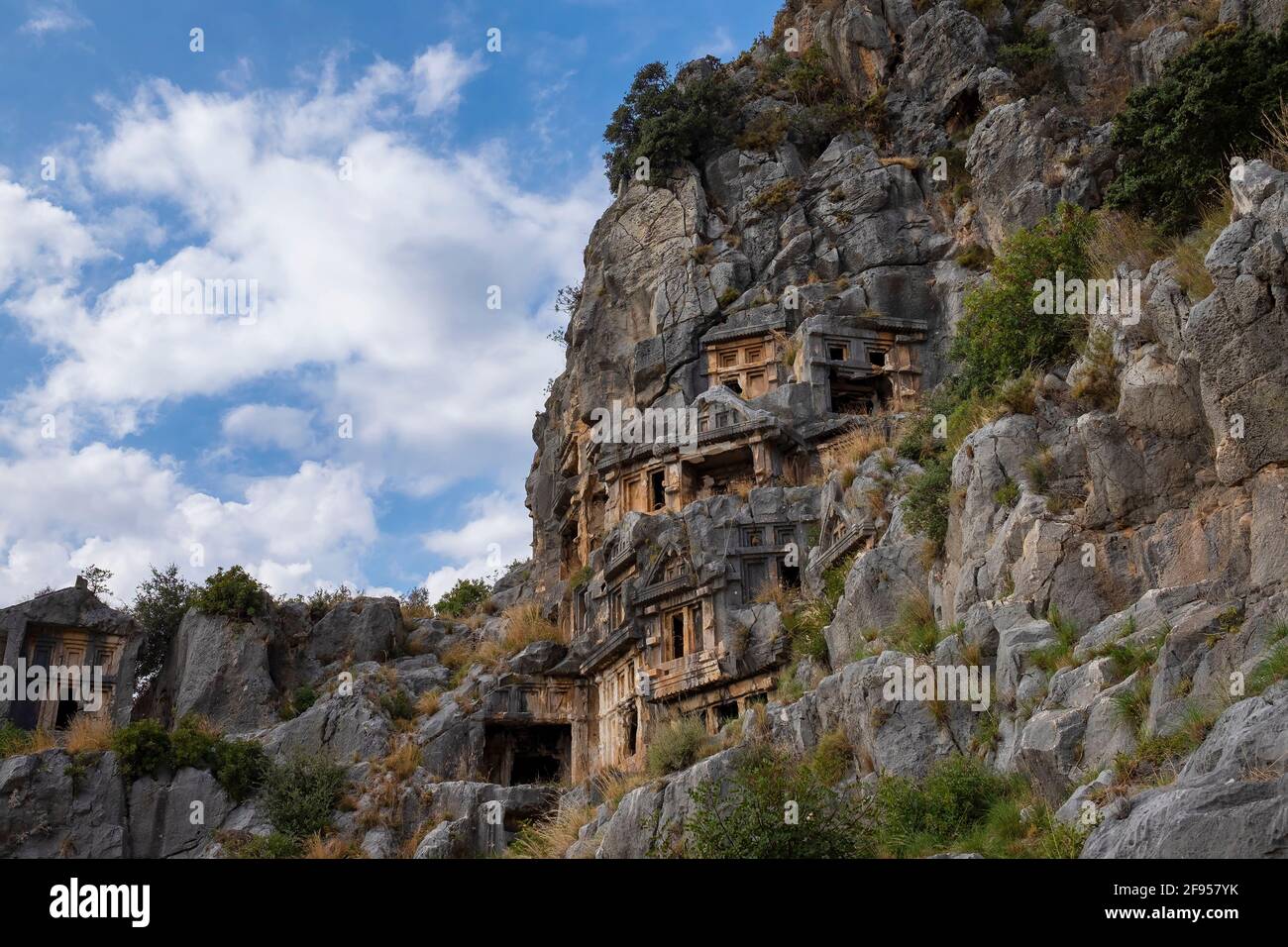 Tombes anciennes du myra lycien en Turquie, Demre. Banque D'Images