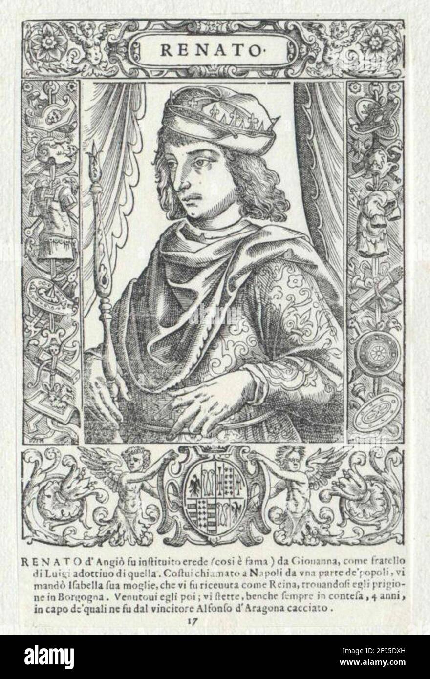 René I, duc d'Anjou, roi du Titular de Naples et de Jérusalem. Banque D'Images